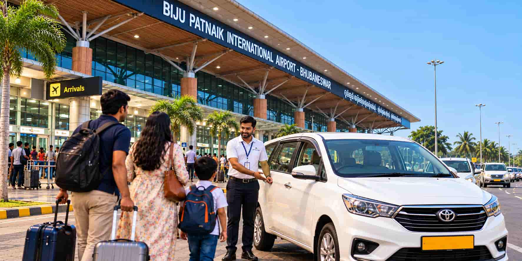 Bhubaneswar Airport to Puri Taxi Cab waiting at Biju Patnaik International Airport Bhubaneswar for Puri transfer — Odisha Taxi